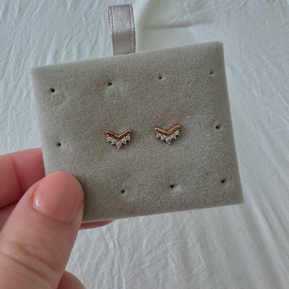 Pandora Rose Tiara Wishbone Stud Earrings